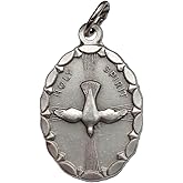 I G J THE HOLY SPIRIT OVAL SHPAE MEDAL (THE DOVE OF THE HOLY SPIRIT) - THE PATRON SAINTS MEDALS - 100% MADE IN ITALY