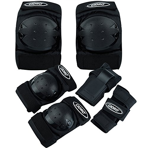 GIORO Adult/Child's Multi Sports Protective Gear, 3 In 1 Set Knee Pads Elbow Pads Wrist Guards for Skateboarding Skating Cycling Climbing Biking BMX Bicycle Scooter (Black, Child/Youth) - Thumbnail 6