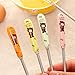 Verdental 4 Pieces 7 Inches Colorful Small Stainless Steel Whisks with Cute Cartoon Bear Handle Design Little Balloon Whisk for Mixing and Beating Eggs