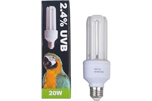 LUCKY HERP Compact Bird Lamp Lighting Bulb, 2.4% UVB, 20W,Screw Thread