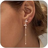 SELFROSE Gold Dangle Earrings for Women,Prom Jewelry Dainty Earring 14K Gold Plated Drop Earrings for Women Trendy Hypoallergenic CZ Dangling Earring