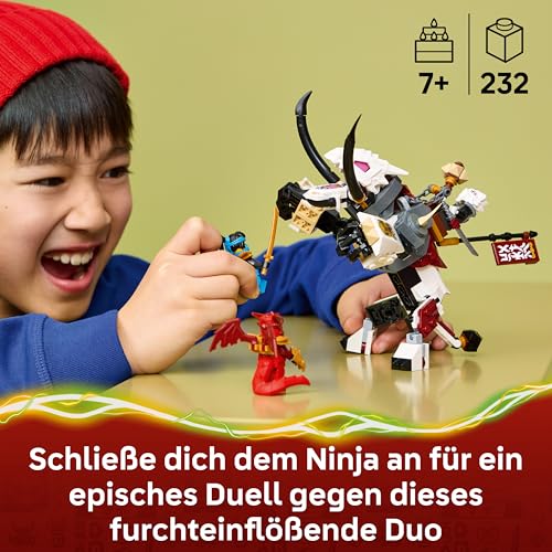 NINJAGO Zilvar auf seinem Drachentier Grimtak - Ninja Spielzeug mit Actionfigur, 3 Minifiguren inklusive Kai & NYA - Geschenkidee für Jungen ab 7 Jahren und Dragons Rising Fans - 71863