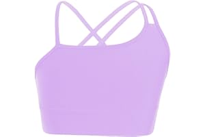 easyforever Kids Girls Athletic Sport Bra Strappy Back Vest Crop Top Tanks for Gym Workout Dance Gymnastics