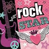 Amscan Trendy Rocker Girl Birthday Party Beverage Napkins Tableware (16 Pack), 5