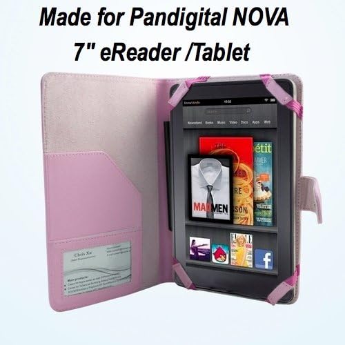 Pandigital NOVA 7" Color eRreader Leather Case - Pink - SRX Executive (CASE WILL NOT FIT PANDIGITAL SUPER NOVA, Just PANDIGITAL NOVA)