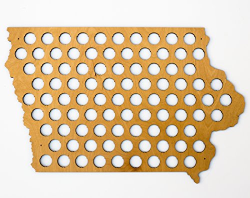 All 50 States Beer Cap Map - Iowa Beer Cap Map IA - Glossy Wood - Skyline Workshop - Great Christmas gift!