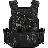 BOMTURN Tactical Vest for Men Quick Release Laser-Cutting Modular Vest for Outdoor