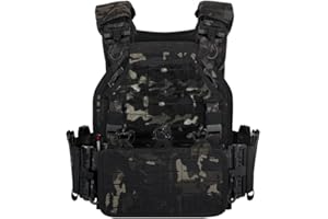 BOMTURN Tactical Vest for Men Quick Release Laser-Cutting Modular Vest for Outdoor