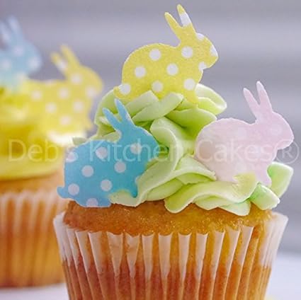 Easter Cake Toppers Bunny Cake Decorations Dot Mix Wafer X