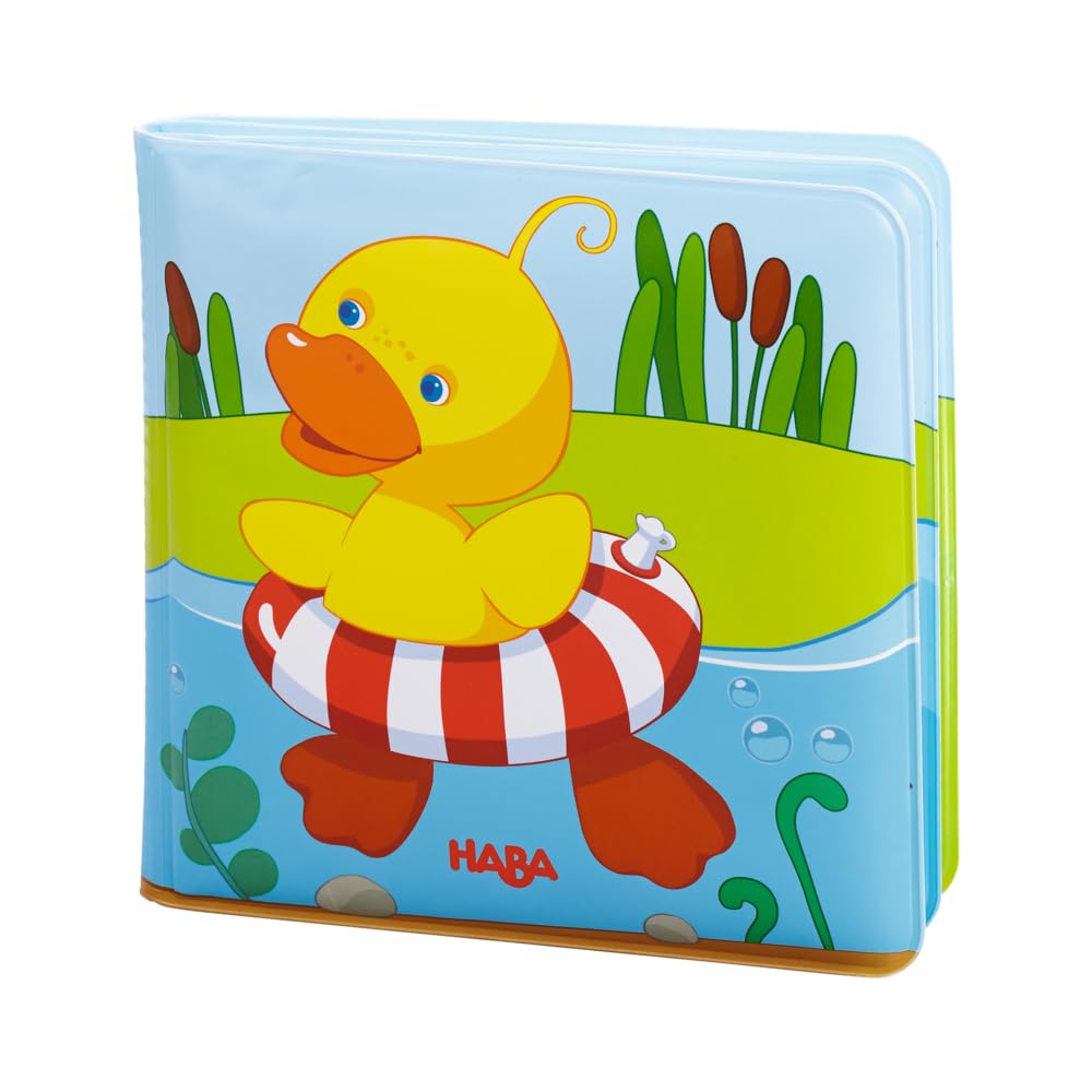 HABA Water Duck Bath Book Soft Baby Bath Time Book For Sensory Play | Floating Waterproof Book For Toddlers | Early Learning Picture Books For Water Fun | Safe Durable Design For Daily Bath Activities