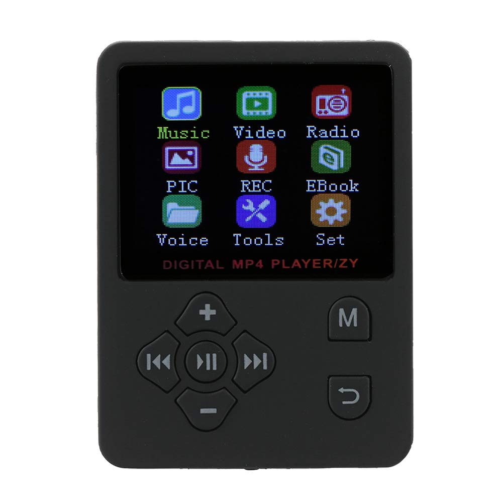 Portable 1.8 inches Color Screen HiFi MP3 MP4 Music Player USB2.0 Support TF Card (Black)