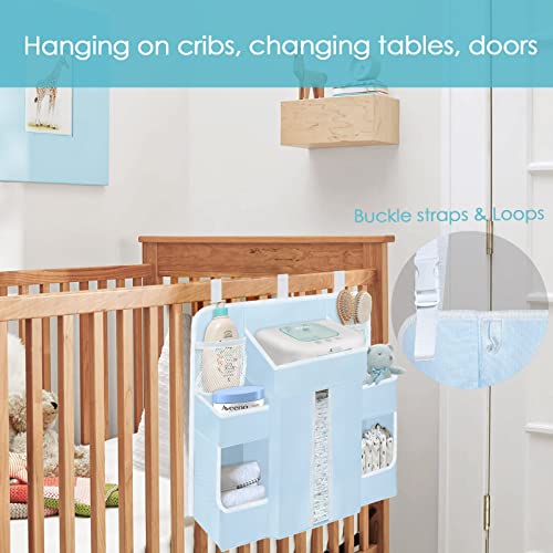 YENING Hanging Diaper Organizer for Changing Table Baby Nursery Diaper Holder Stacker for Crib