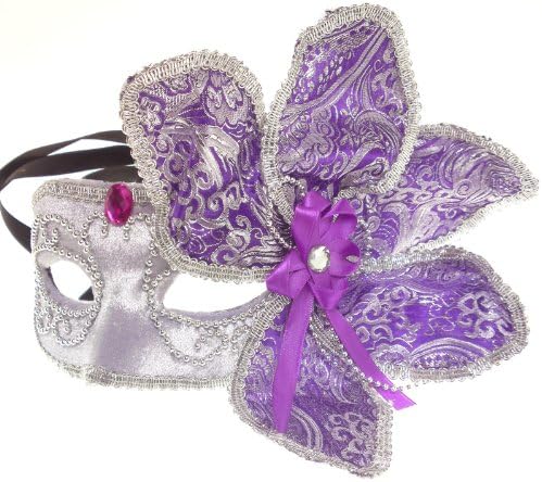 Nati Women's Masquerade Mask Fancy Dress Flower Color Purple