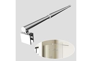 EMKE 700mm to 1200mm Adjustable Telescopic Length Bar Support Bar Stainless Steel Chrome Round Shape for Wet Room Shower Screen Walk in Shower Enclosure, Fits Thickness 8-10mm Glass