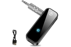 BT 5.0 Receiver for Car, 3.5mm BT AUX Adapter, Cordless Music Audio Receiver, Hands- Calls, Lossless HiFi Sound, for Car/Home