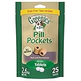 GREENIES PILL POCKETS Soft Dog Treats, Grain Free Duck & Pea, Tablet, 2.6 oz.