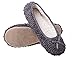 MIXIN Women's Elegant Comfortable Litchi Cashmere Soft Sole Indoor Ballerina Flats House Slippers (8 M US Women, Dark Grey)