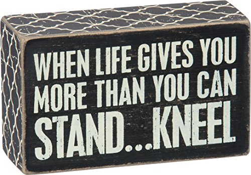 Primitives by Kathy Lattice Trimmed Box Sign, 3 x 5-Inches, Kneel