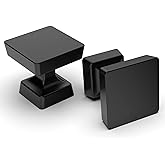 Amerdeco 10 Pack Matte Black Cabinet Knobs 1.2" | Single Hole Cabinet Handles Dresser Knobs Drawer Knobs and Pulls for Bathroom Cabinets ZH0008
