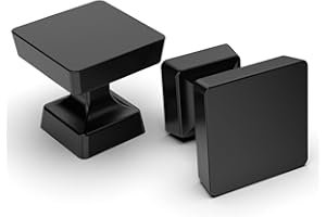 Amerdeco 10 Pack Matte Black Cabinet Knobs 1.2 Inch(30mm) Single Hole Cabinet Handles Dresser Knobs Drawer Knobs and Pulls fo