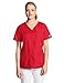 Cherokee Women's Scrubs Flexibles Sporty V-Neck Knit Panel Top, Red, X-Large