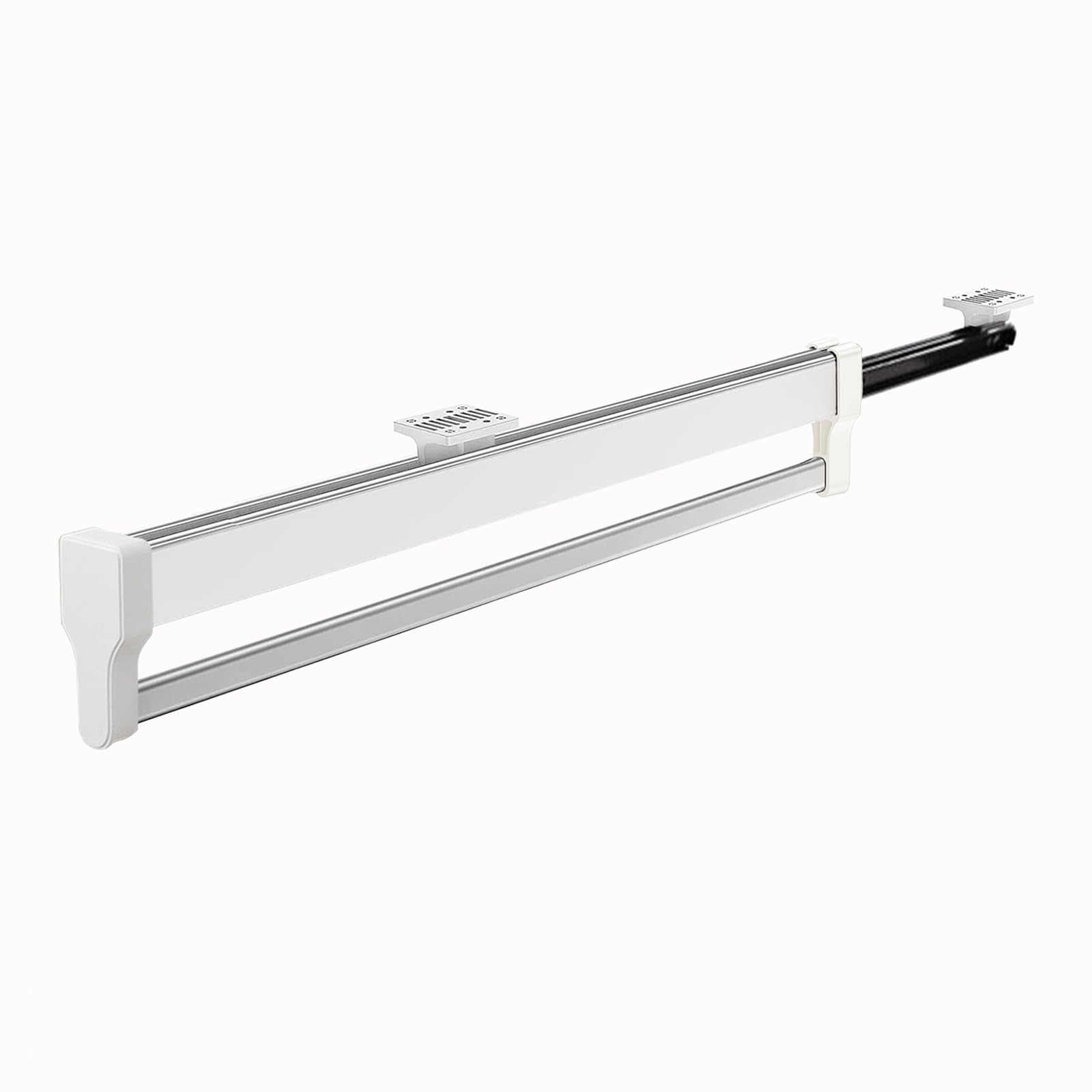 Pull Out Clothes Rail, Adjustable Pull Out Hanger Rail Rod for Wardrobe Trousers Clothing Storage, Space Saving, Load 25kg (White 347mm)