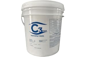 C3... C3-10lb Chlorine Tablets, 3 Inch | Swimming Pool & Spa Chlorine Tablets | Long-Lasting, Slow Dissolving, Individually Wrapped Chlorine Tabs | Tri-Chlor 3 Inch Tablets Pool Cleaner