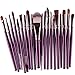 KOLIGHT Set of 20pcs Cosmetic Makeup Brushes Set Powder Foundation Eyeliner Eyeshadow Lip Brush for Beautiful Female (Purple+Coffee) primary