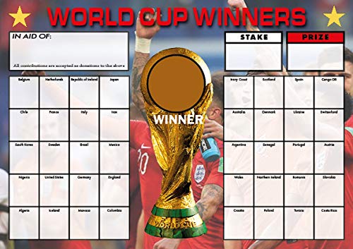 Totally Bonkers - Football (World Cup) Fundraising Scratch Cards - 40 Square - A5 (148x210mm) - 10 Pack - TB0068 - Blind Card