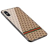 Case Compatible with iPhone Xs Max,Luhuanx Tempered Glass Case Back + TPU Frame Hybrid Perfect Fit Shell Slim Case For iPhone Xs Max in 6.5 inch,Anti-Scratch (Drop)2018 new design case (Lattice03)