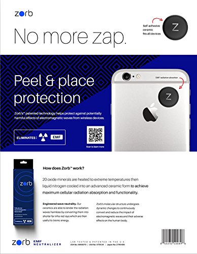 The Zorb Cell Phone Anti Radiation Protection EMF Mobile Wireless Device Baby Monitors Laptop Tablets