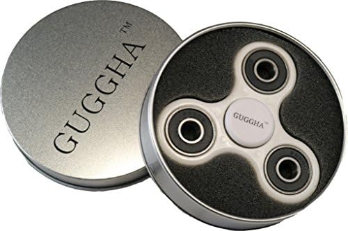 Spinner Fidget Toy Hybrid Ceramic Bearing for Kids &amp; Adults by GUGGHA (White + Black)