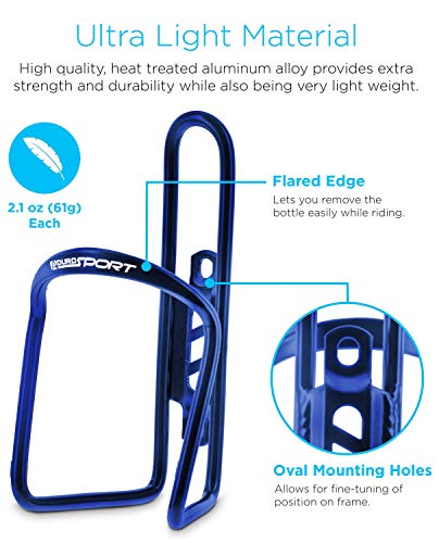 image for Aduro Bike Water Bottle Holder Aluminum Cage, [2X Pack] Bicycle Water 