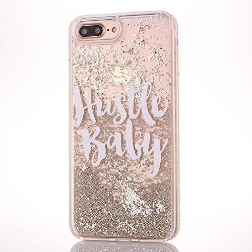 iPhone 7 Plus Case, GreenDimension 3D Creative Relief Transparent PC Hard Back Shock Absorption Cover with Adorable Floating Liquid Glitter Pearl Quicksands + Soft TPU Plating Diamond Rubber Bumper