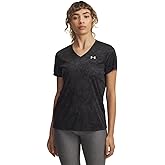 Under Armour Womens Velocity Print Short Sleeve V Neck T Shirt