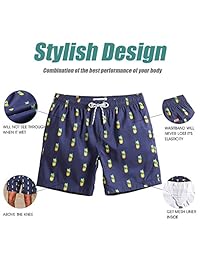 maamgic Hombres Shorts de estiramiento de secado rápido Shorts de baño flamencos