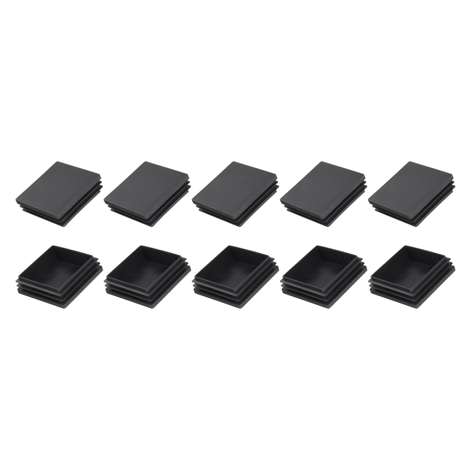 METALLIXITY Square Tube End Cap(60 x 60mm) 10Pcs, Plastic Plugs Insert End Caps Pipe Cap Cover Threaded End Blanking Caps Protector - for Square Tube Fence Furniture Table Chair Legs, Black