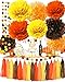 Fall Birthday Party Decorations/Fall Bridal Shower Decorations/Thanksgiving Party Decorations/Yellow Orange Brown Pumpkin Color Tissue Pom Pom for/Autumn Party Decorations/Fall Wedding Decor