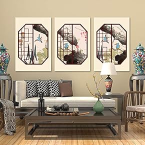 3 Panel Chinese Style Pictures Home Wall for...