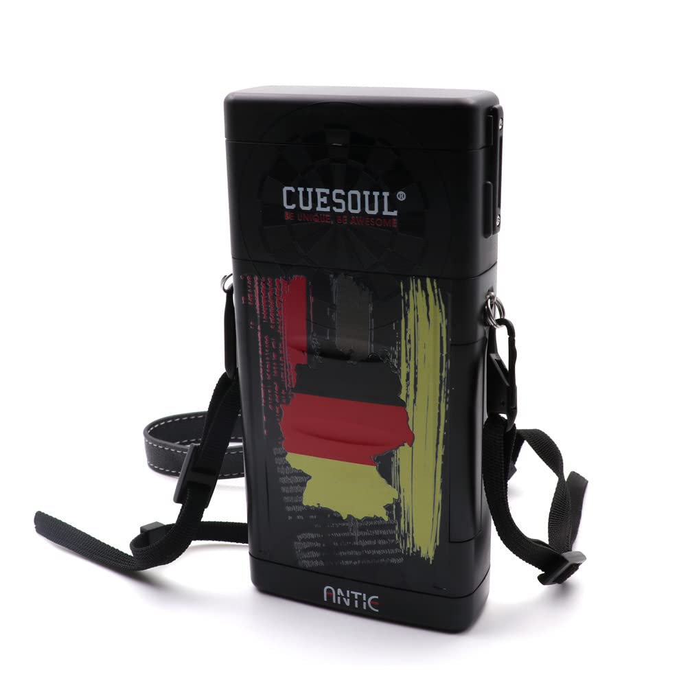 CUESOUL ANTIE Hard Dart Case,Holds 6 Steel Tip Darts/Soft Tip Darts & Extra Accessories,with Flags Design,Durable Use