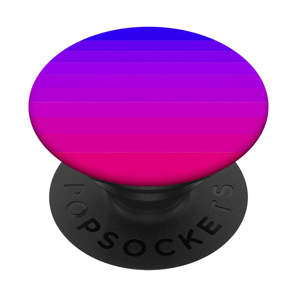 Cute Striped Gradient Pattern In Blue, Purple & Pink PopSockets Grip and Stand for Phones and Tablets