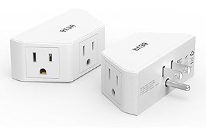 BEVA 2 Pack Small Electric Outlet Adapter, Multi Plug Wall Outlet Extender, 3 Prong Adapter 3 AC Plug Extender for Travel Cruise Ship Dorm Room essentials