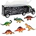 Oumoda Dinosaur Truck, Transport Car Carrier Truck Toy with 6 Dinosaurs Toys Inside and 10 Dinosaur Stamps, Gifts for Kids/Boys Toy for Ages 3, 4, 5, Years Old and Up