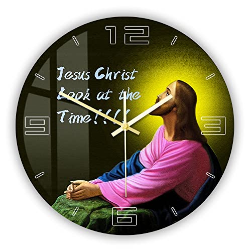 Geek Alerts 12inch Silent Wall Clock, Jesus Christ