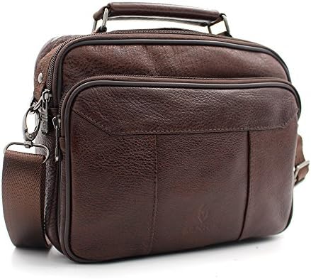 Mynos Genuine Leather Men Crossbody Bag Retro Shoulder Bag Man Messenger Bag