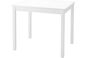 PJ Wood Children's Table for Creative Play, Puzzles and Games, Solid Rubberwood and Fiberboard Construction, Ideal for Ages 0-6 Years, White