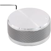 Szliyands 35 x 16 mm Solid All-Aluminum knob High-Precision CNC Machining Bile Amplifier Volume Potentiometer knob Cap (Silver)
