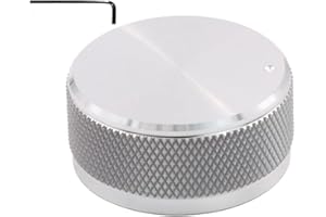 Szliyands 35 x 16 mm Solid All-Aluminum knob High-Precision CNC Machining Bile Amplifier Volume Potentiometer knob Cap (Silver)
