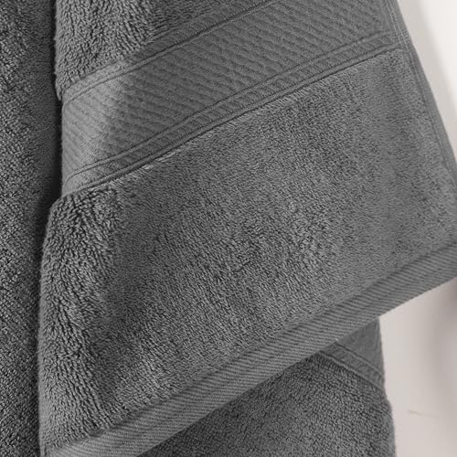 Superior - 900 g/m2 Cotton Bath Towel Set, Charcoal Color, 2 Pieces