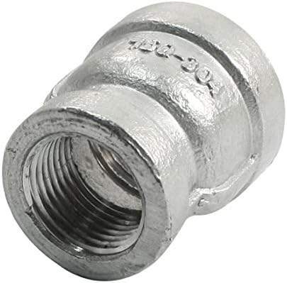 uxcell Silver Tone 3/8PT x 1/2PT Female Thread Round Head Reducing Coupling